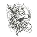 gypsy wolf lightning tattoo design idea