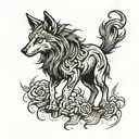 gypsy wolf lightning tattoo design idea
