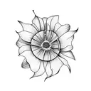 bouquet of a daisy, hibiscus, dandelion and calla lily tattoo design idea