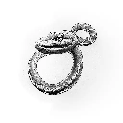 uncoiled snake with head facing up tattoo design idea