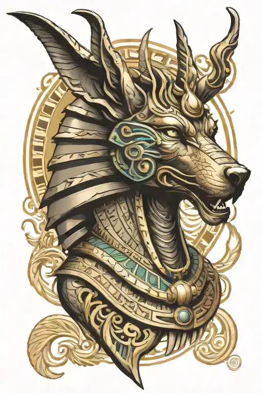 Ancient Egyptian god anubis egiptian god tattoo design idea