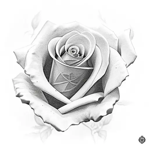 the name Santos with a nice rose design in the background  tattoo design idea