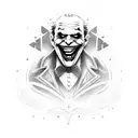 joker laugh with black lines tattoo design idea