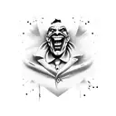 joker laugh with black lines tattoo design idea