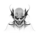 joker laugh with black lines tattoo design idea