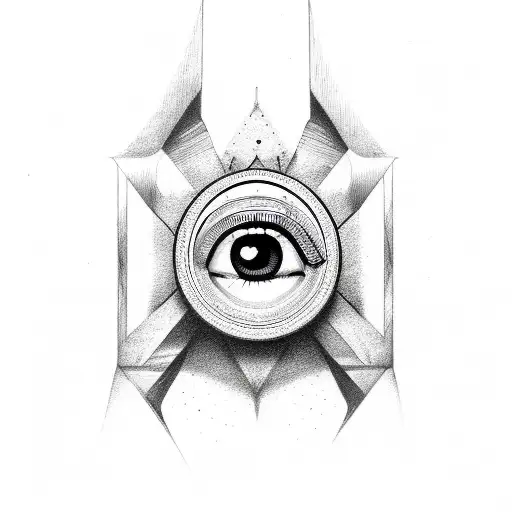 power egyptian eye key tattoo design idea