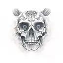 half skull Bear  tattoo design idea
