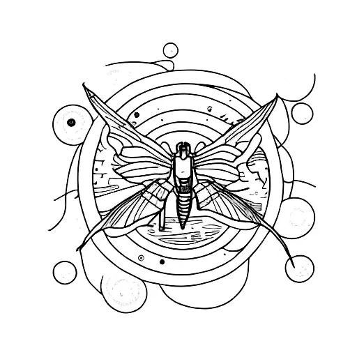 firefly's at night tattoo design idea