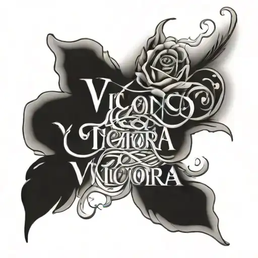 Joel and Victoria names written tattoo design idea