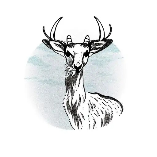 wildlife antelope standing in desert looking for someone tattoo design idea