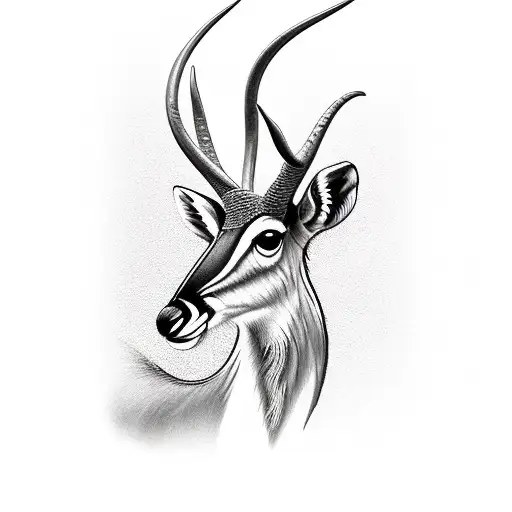 realistic wildlife antelope looking for someone tattoo design idea
