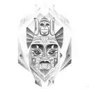 Totem pole-inspired design with Aztec animal symbols tattoo design idea