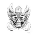 Totem pole-inspired design with Aztec animal symbols tattoo design idea