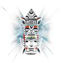 Totem pole-inspired design with Aztec animal symbols tattoo design idea