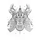 Totem pole-inspired design with Aztec animal symbols tattoo design idea