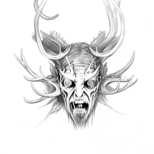 Hannibal lector wendigo tattoo design idea