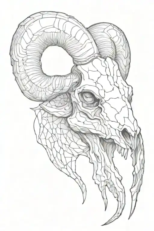 Ram Skull tattoo design idea