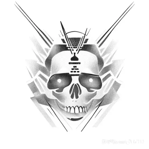 cyber sigilism thin wispy tattoo design idea