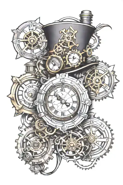 steampunk inspired tattoo tattoo design idea