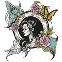 reality shifting in different universes energy and magic tattoo design idea