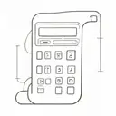 calculator tattoo with some shader and number detail, like a little symbol line art, black and shadow. tattoo design idea