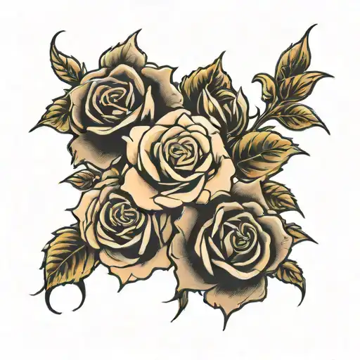 roses on scar tattoo design idea