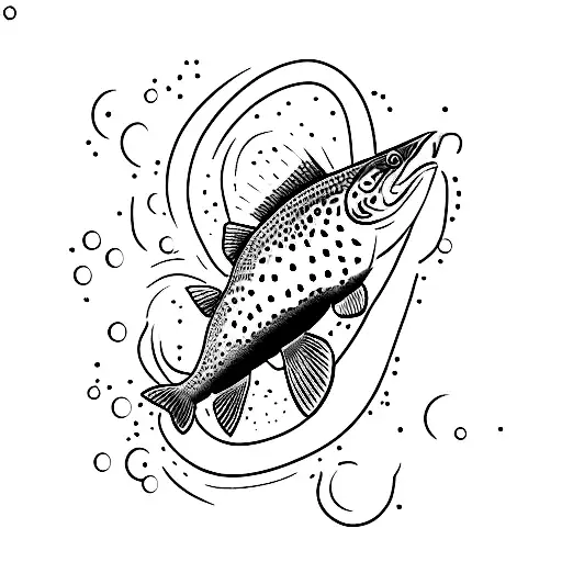 rainbow trout tattoo design idea