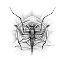 dark praying mantis  threatening super detailed  tattoo design idea