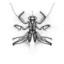 dark praying mantis  threatening super detailed  tattoo design idea