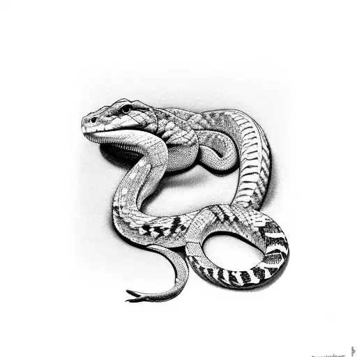  rattle Snake tattoo design idea