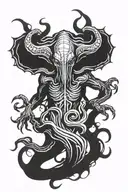 Cthulhu emerging tattoo design idea