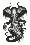 Cthulhu emerging tattoo design idea