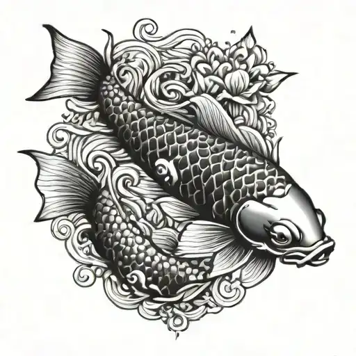 pez koi tattoo design idea