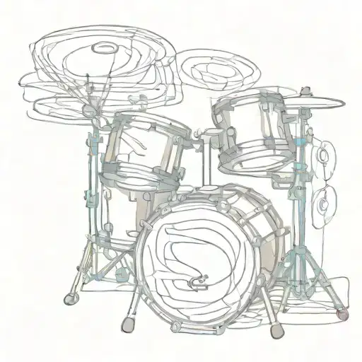 abstract drum set tattoo design idea