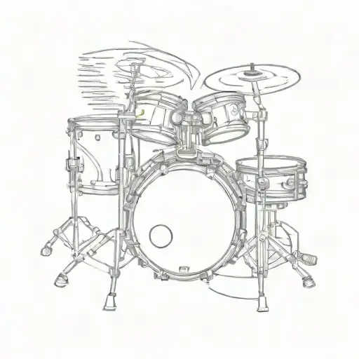 very abstract colombian drum set tattoo design idea