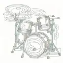 abstract drum set tattoo design idea