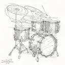 abstract drum set tattoo design idea