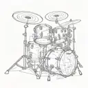 extremely abstract drum set tattoo design idea