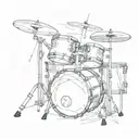 extremely abstract drum set tattoo design idea