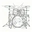 extremely abstract drum set tattoo design idea