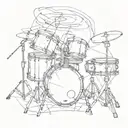 very abstract drum set tattoo design idea