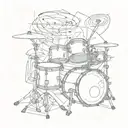 very abstract drum set tattoo design idea