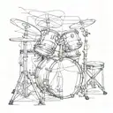 egon schiele abstract drum set tattoo design idea