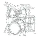 egon schiele abstract drum set tattoo design idea