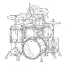 egon schiele abstract drum set tattoo design idea
