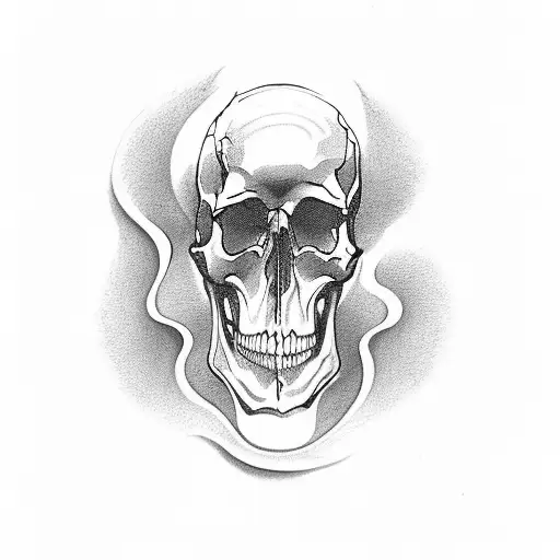 hourglass with sand in top half and the sand i. the bottom half in the shape of a skull almost completely formed tattoo design idea