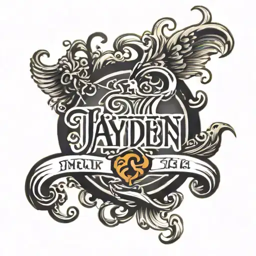 Jayden in old english font   tattoo design idea