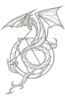 dragon with deathly hallows symbol tattoo design idea
