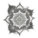 A mandala design incorporating chakra symbols, representing your passion for meditation and chakra therapy tattoo design idea