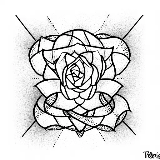 Rose And the snake  tattoo design idea